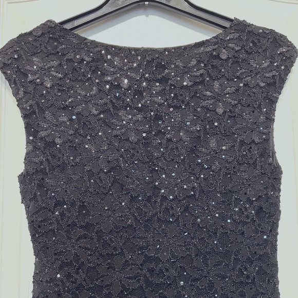 Connected Apparel Sequin-Lace-NWT-Lined Perfect "Little Black Dress"-Size 6 - Picture 8 of 14